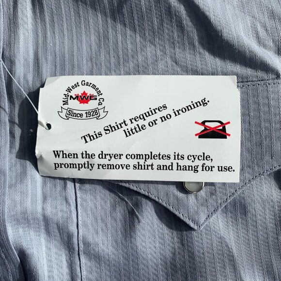 Vintage Mid West Garment Co. Pearl Snap Short Sleeve Western Shirt NWT - Picture 9 of 12